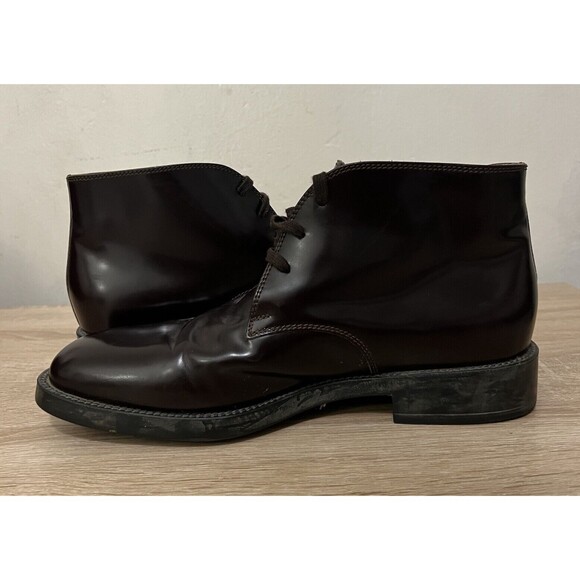 Triver Flight Dark Brown Leather Lace Up Ankle Boots Men’s Size 42 Shoes - Picture 4 of 10